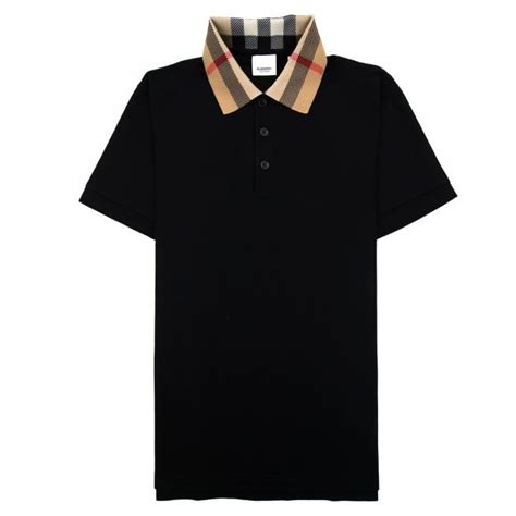 burberry polo 衫 價位|Check Label Cotton Polo Shirt in Black .